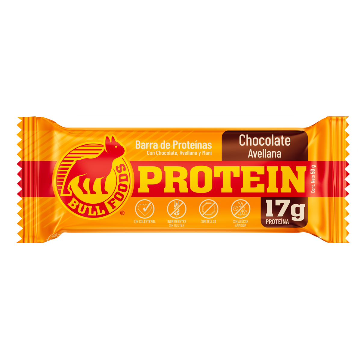 Barra de proteína Chocolate Avellana – Caja 20 barras Bull Foods