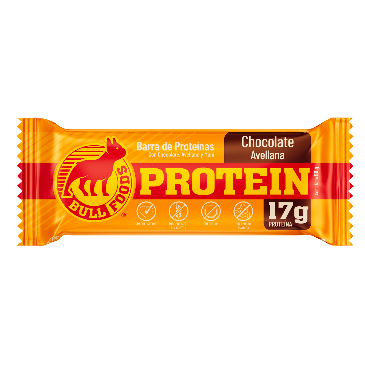 Barra de proteína Chocolate Avellana – Caja 20 barras Bull Foods
