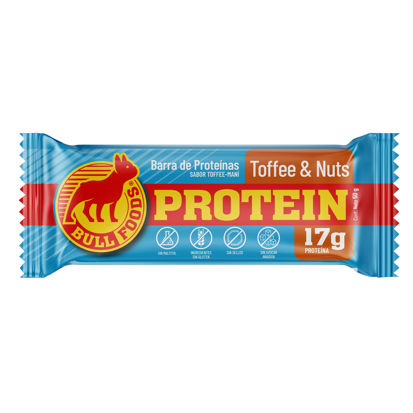 Barra de proteína Toffee & Nuts – Caja 20 barras Bull Foods